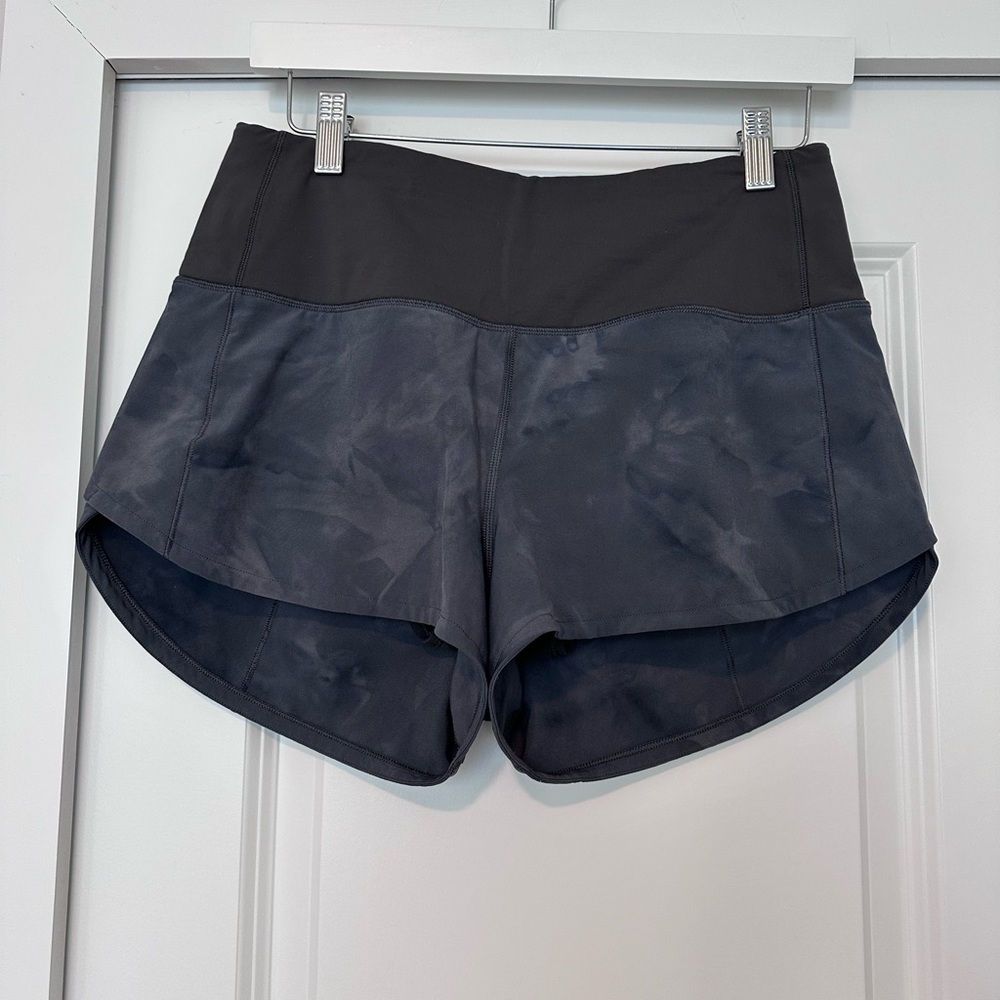 Lululemon Athletica Black and Gray Speed Up High Rise Short